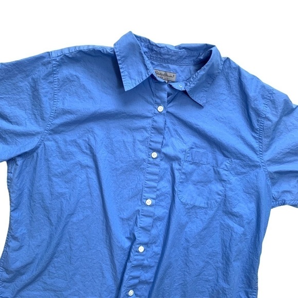 Vintage 90’s Eddie Bauer Blue Short Sleeve Button Up Top Size Extra Large - Picture 15 of 15